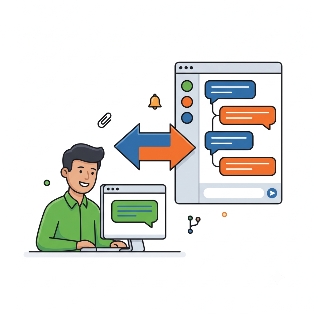 Support-webchat in twee richtingen gespiegeld naar Mattermost