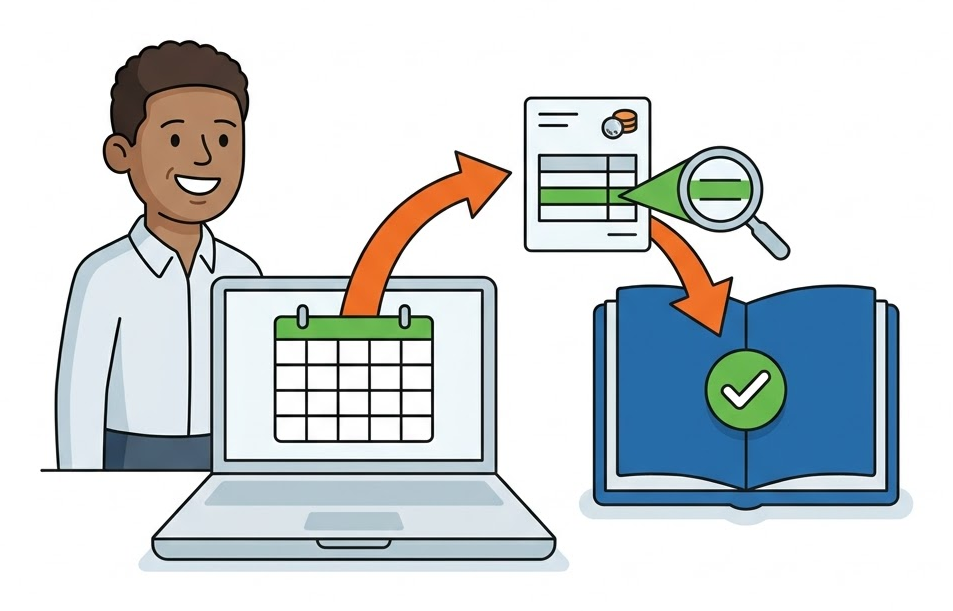 Illustratie: een reservering in i-Reserve wordt automatisch een factuur en belandt gecontroleerd in de boekhouding van bexio